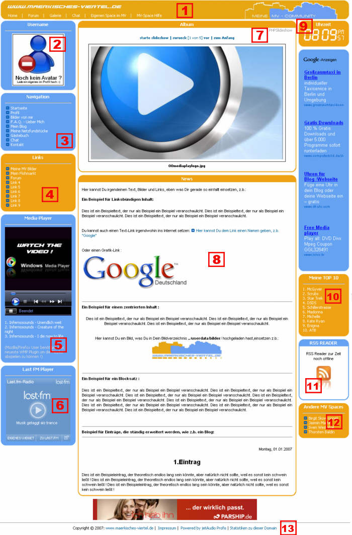 mv webspace �berblick